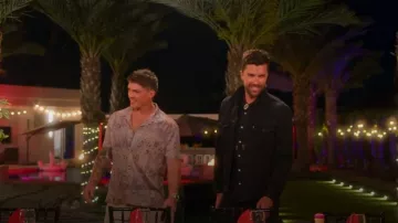 John Varvatos Espino Linen Printed Camp Shirt worn by (Austin Victoria) as seen in Selling The OC (S04E05)