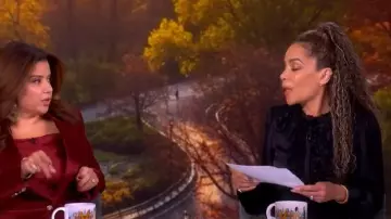 Ulla Johnson Rouen Ruffled Silk Blouse worn by Sunny Hostin as seen in The View on November 12, 2025