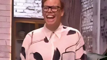 The View 2025 Jeff Hiller Ivory and Black Floral Shirt worn by (Jeff Hiller) in The View (S28)