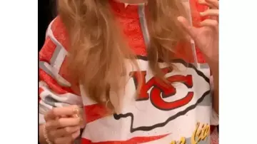 The End of an Era 2025 Vintage 90s AOP KC Chiefs Sweatshirt of Taylor Swift in Taylor Swift | The End of an Era | Official Trailer | Disney+