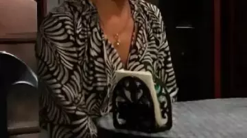 Blusa estampada con hojas usada por Sharon Collins (Sharon Case) en la serie de televisión The Young And The Restless 2025