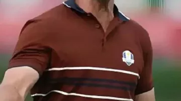 Brown Polo T-Shirt worn by Rory McIlroy in Team Europe Ryder Cup 2025
