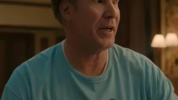 A Very Jonas Christmas 2025 Will Ferrell Blue Shirt worn by (Will Ferrell) in A Very Jonas Christmas Movie