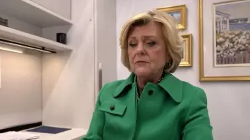 Akris Punto Wool Tricotine Belted Jacket worn by Anne Thompson as seen in Today on November 13, 2025