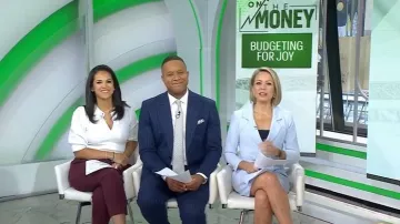 Vestido de esmoquin cruzado Eliza J usado por Dylan Dreyer como se ve en Today el 13 de noviembre de 2025