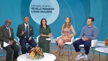 Brandon Maxwel The Piper Paillette Mock Neck Tank Top worn by Michelle Monaghan as seen in Today on November 14, 2025