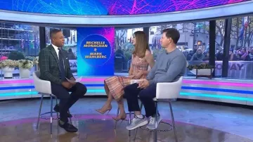 Brandon Maxwell The Mercer Bonded Wool-Silk Mikado Pencil Midi Skirt worn by Michelle Monaghan as seen in Today on November 14, 2025