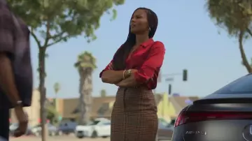 Veronica Beard Maxine Maxine Plaid Wool Maxi Skirt portée par Jax Stewart (Emayatzy Corinealdi) comme on le voit dans Reasonable Doubt (S03E10)