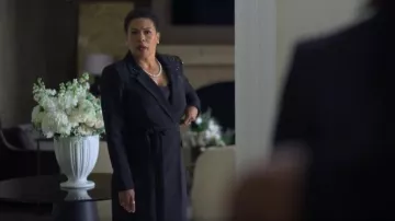Badgley Mischka Embellished Crepe Wrap Style Cocktail Dress worn by Rosie Edwards (April Parker Jones) as seen in Reasonable Doubt (S03E10)