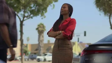 L'Agence Dani Blouse worn by Jax Stewart (Emayatzy Corinealdi) as seen in Reasonable Doubt (S03E10)