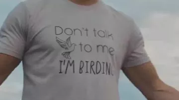“Don’t talk to me I’M BIRDING” Shirt worn by John (Andrew Walker) in Adventures In Love & Birding 2025