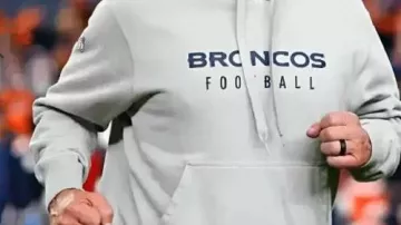 BRONCOS FOOTBALL Sudadera con capucha gris usada por Sean Payton