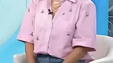 Pink Embellished Short Sleeve Shirt worn by Vicky Nguyen in The Today Show 2025
