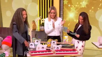 L'Agence Toulouse Button-Down Cardigan worn by Sara Haines as seen in The View on November 14, 202