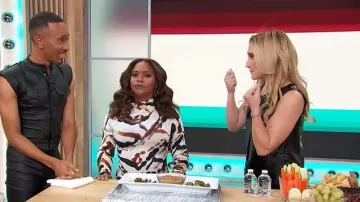 A.L.C. Lia Abstract Asymmetric Maxi Dress worn by Sherri Shepherd as seen in Sherri on November 12, 2025