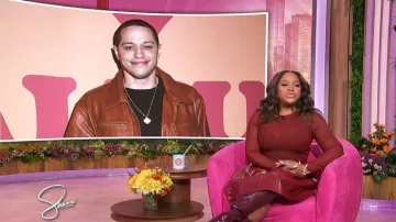 Alice + Olivia Chara Croc Embossed Pleated Dress worn by Sherri Shepherd as seen in Sherri on November 13, 2025