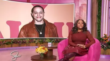 Alice + Olivia Chara Croc Embossed Pleated Dress worn by Sherri Shepherd as seen in Sherri on November 13, 2025