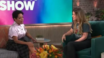 L'Agence Ellah Satin Silk Shirt worn by Liza Colón-Zayas as seen in The Kelly Clarkson Show on November 11, 2025