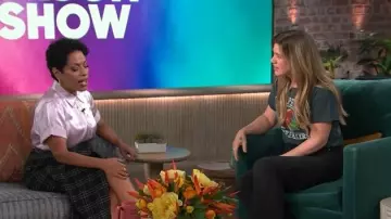 L'Agence Ellah Satin Silk Shirt worn by Liza Colón-Zayas as seen in The Kelly Clarkson Show on November 11, 2025