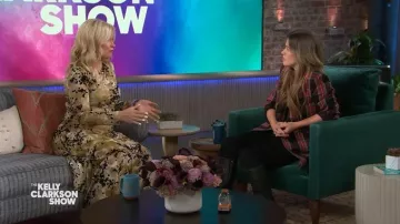 Ann Taylor Plaid Relaxed Double Breasted Blazer worn by Kelly Clarkson as seen in The Kelly Clarkson Show on November 12, 2025