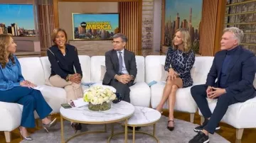 Milly Leopard Long Sleeve Dress worn by Robin Roberts as seen in Good Morning America on November 13, 2025