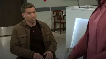 John Varvatos Izzy Suede Shirt Jacket worn by Derek Baldwin (Ben Gavin) as seen in Beyond the Gates (S01E163)