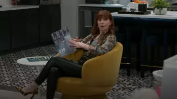 Cult of Coquette Farah Vegan Satin Tiger Print Slingbacks worn by Pamela Curtis (Cady McClain) as seen in Beyond the Gates (S01E164)