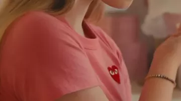 Heart Print T-Shirt worn by (Amelia May) in Wild Cherry