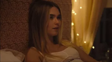 Palm Angels Logo Embroidered Crop Top worn by Allegra Lonsdale (Amelia May) as seen in Wild Cherry (S01E01)