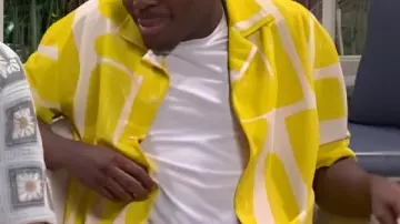 Yellow Printed Shirt worn by (Kam Patterson) in Saturday Night Live