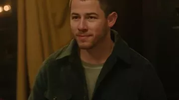 Jonas Christmas Nick Jonas Wool Jacket In Green worn by Nick Jonas (Nick Jonas) as seen in A Very Jonas Christmas Movie