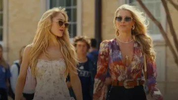 PatBO Tie Dye Lurex Plunge Bodysuit worn by Angela Norris (Ali Larter) as seen in Landman(S2E01)