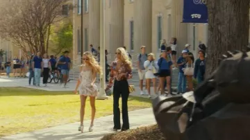 Kurt Geiger platform flower sandal worn by Ainsley Norris (Michelle Randolph) as seen in Landman (S2E01)