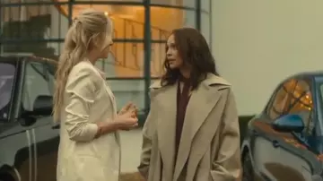 Rohe Double Collar Trench Coat worn by Lorna (Carmen Ejogo) as seen in Wild Cherry (S01E02)