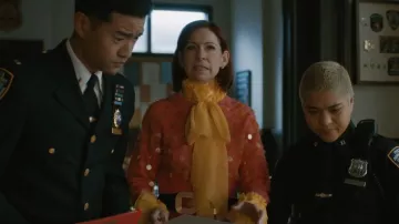 Zankov Mina Sequined Wool Cropped Cardigan worn by Elsbeth Tascioni (Carrie Preston) as seen in Elsbeth (S03E06)