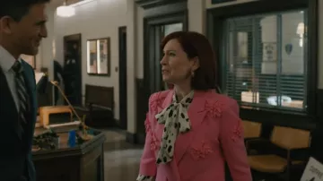 Valentino Garavani Crepe Couture Floral Embroidered Blazer worn by Elsbeth Tascioni (Carrie Preston) as seen in Elsbeth (S03E06)