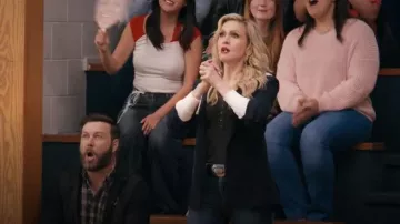 Cinq a Sept Hooded Khloe Jacket worn by Courteney Potter (Jenn Lyon) as seen in Stumble (S01E01)