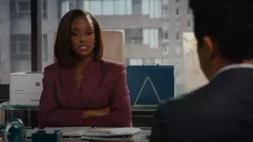 Mango Linen Blend Double Breasted Suit Blazer worn by Olympia Lawrence (Skye P. Marshall) as seen in Matlock (S02E06)