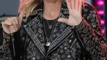 Black Floral Embellished Jacket worn by Sheryl Crow in NBC Today 2025