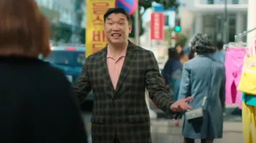 Scotch & Soda Single Breasted Check Blazer worn by Nicholas (Joel Kim Booster) as seen in Loot (S03E07)