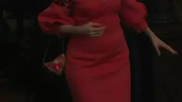 Elsbeth Tascioni Embellished Puff Sleeve Pink Dress worn by Elsbeth Tascioni (Carrie Preston) in Elsbeth