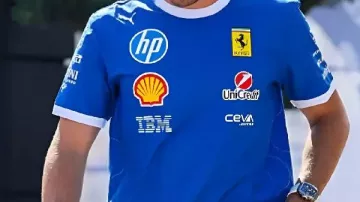 F1 Grand Prix Of Italy Blue T-shirt worn by Charles Leclerc in Ranking Charles Leclerc being HOT moment
