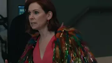 Carrie Preston Elsbeth S03 Multicolor Tinsel Cropped Jacket worn by Elsbeth Tascioni (Carrie Preston) in Elsbeth (S03)