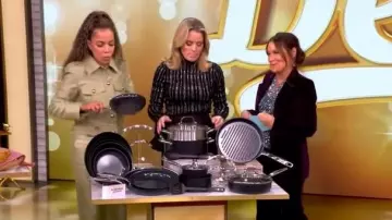 LaPointe Sequined Net Mesh Cape Top worn by Gretta Monahan as seen in The View on November 17, 2025