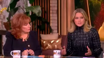 Generation Love Chiara Chain-Embellished Crepe Jacket worn by Joy Behar as seen in The View on November 17, 2025