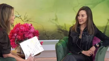 Balenciaga Laced Leather Skirt worn by Michelle Yeoh as seen in Today on November 17, 2025