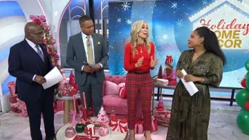 Ronny Kobo Anora Floral Silk-Blend Tieneck Maxi Dress worn by Sheinelle Jones as seen in Today on November 18, 2025