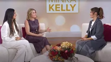 Noah NY Plaid Wrap Skirt worn by Minka Kelly as seen in Today on November 18, 2025