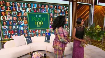 Alessandra Rich Sequin-embellished Tweed Midi Skirt worn by Tamron Hall as seen in Tamron Hall Show on November 18, 2025