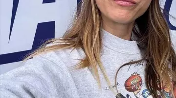 Kaley Cuoco 2025 Giants Caricature Sweatshirt